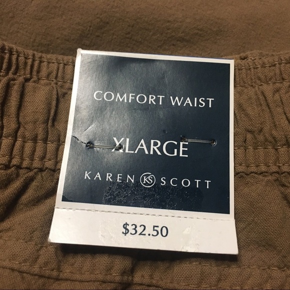 Karen Scott Brown Drawstring Waist Shorts Extra Large XL - Picture 6 of 12